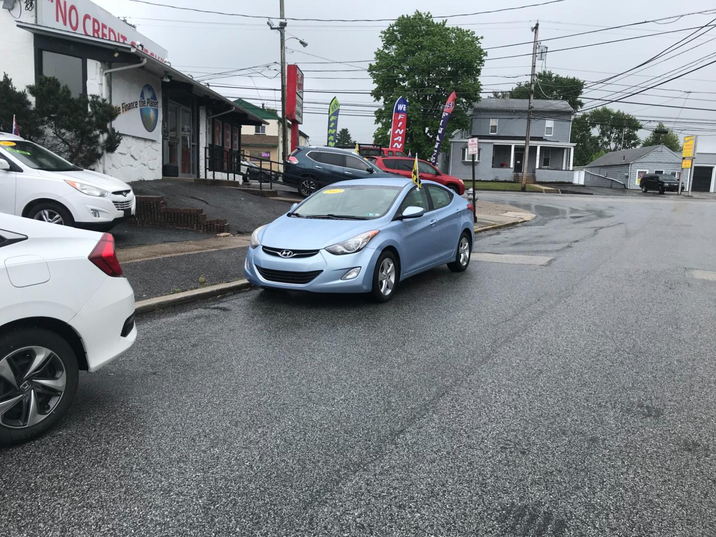 2012 Blue /Tan Hyundai Elantra GLS (KMHDH4AE0CU) with an 1.8 V4 engine, Automatic transmission, located at 577 Chester Pike, Prospect Park, PA, 19076, (610) 237-1015, 39.886154, -75.302338 - Photo#1